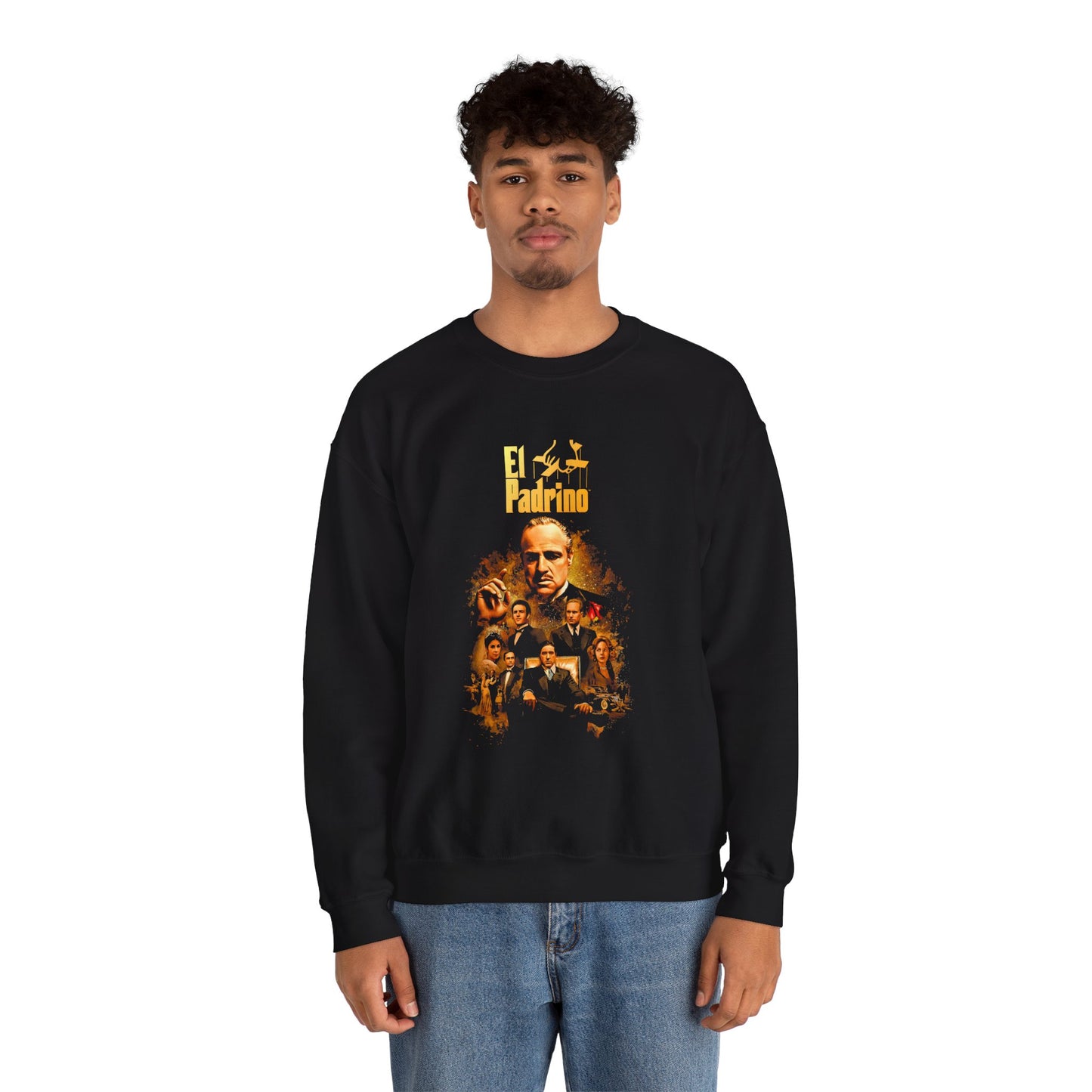 Crewneck Sweatshirt — "El Padrino" Vintage Portrait Graphic